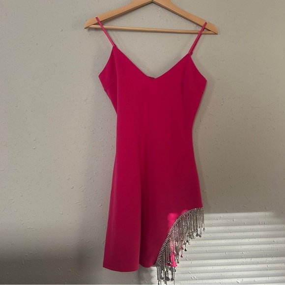 NWT Windsor Pink Mini Dress Silver Party Dress Barbie Barbiecore Vegas Concert - Picture 1 of 6